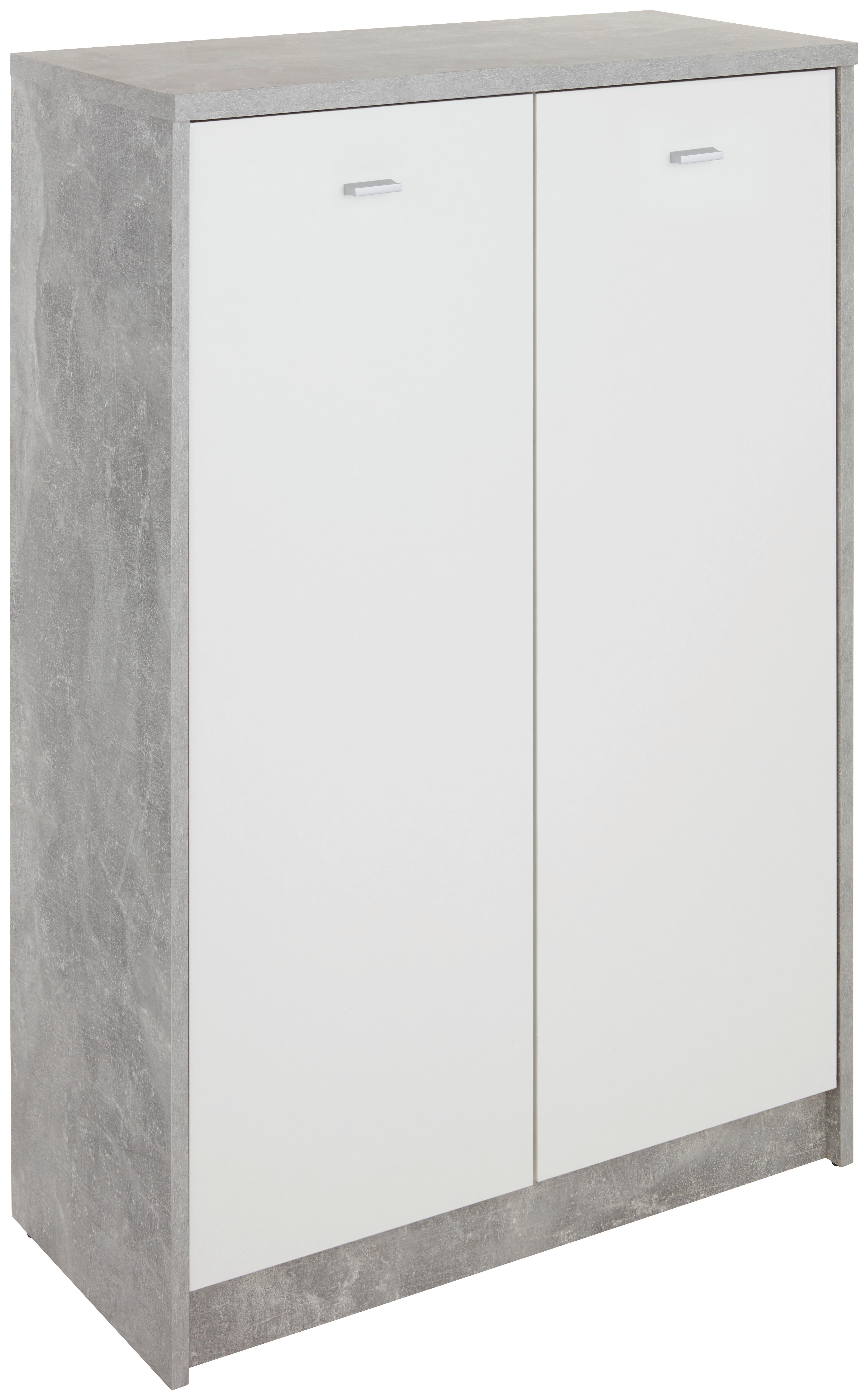 Kommode B 74cm 4-You New, Beton Optik/Weiß - Weiß/Grau, MODERN, Holzwerkstoff (74/111,4/34,6cm)