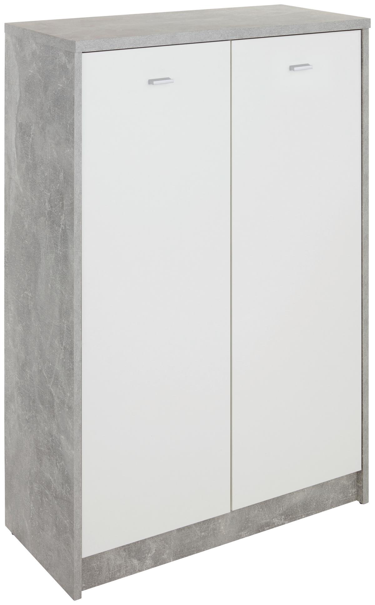 Kommode B 74cm 4-You New, Beton Optik/Weiß - Weiß/Grau, MODERN, Holzwerkstoff (74/111,4/34,6cm)
