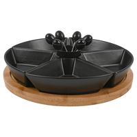 sada misiek na pochutiny TAPAS OLIVES - čierna, Modern, drevo/keramika (28/28/6cm) - Mömax