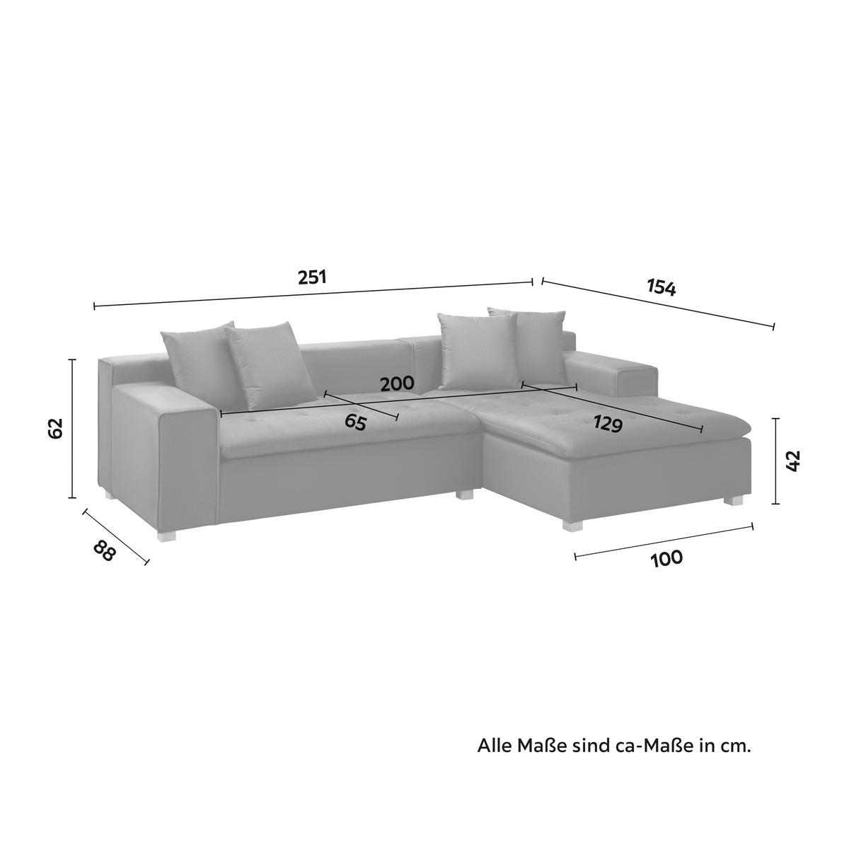 Sedací souprava AVA - tmavě šedá/přírodní barvy, Moderní, dřevo/textil (251/62/154cm) - Bessagi Home