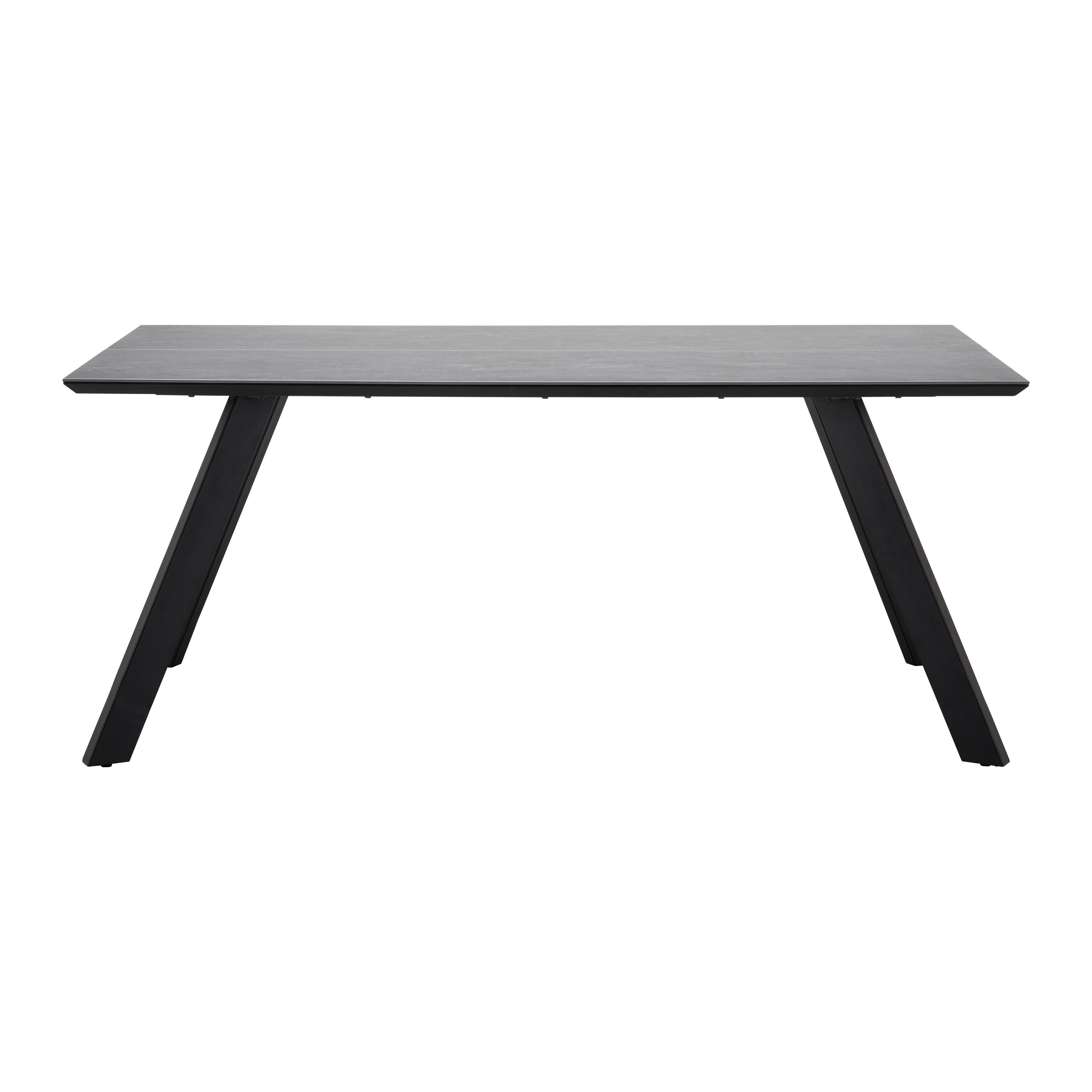 Jídelní Stůl Litta 180x90 Cm - černá/tmavě šedá, Moderní, kov (90/180/76cm) - P & B