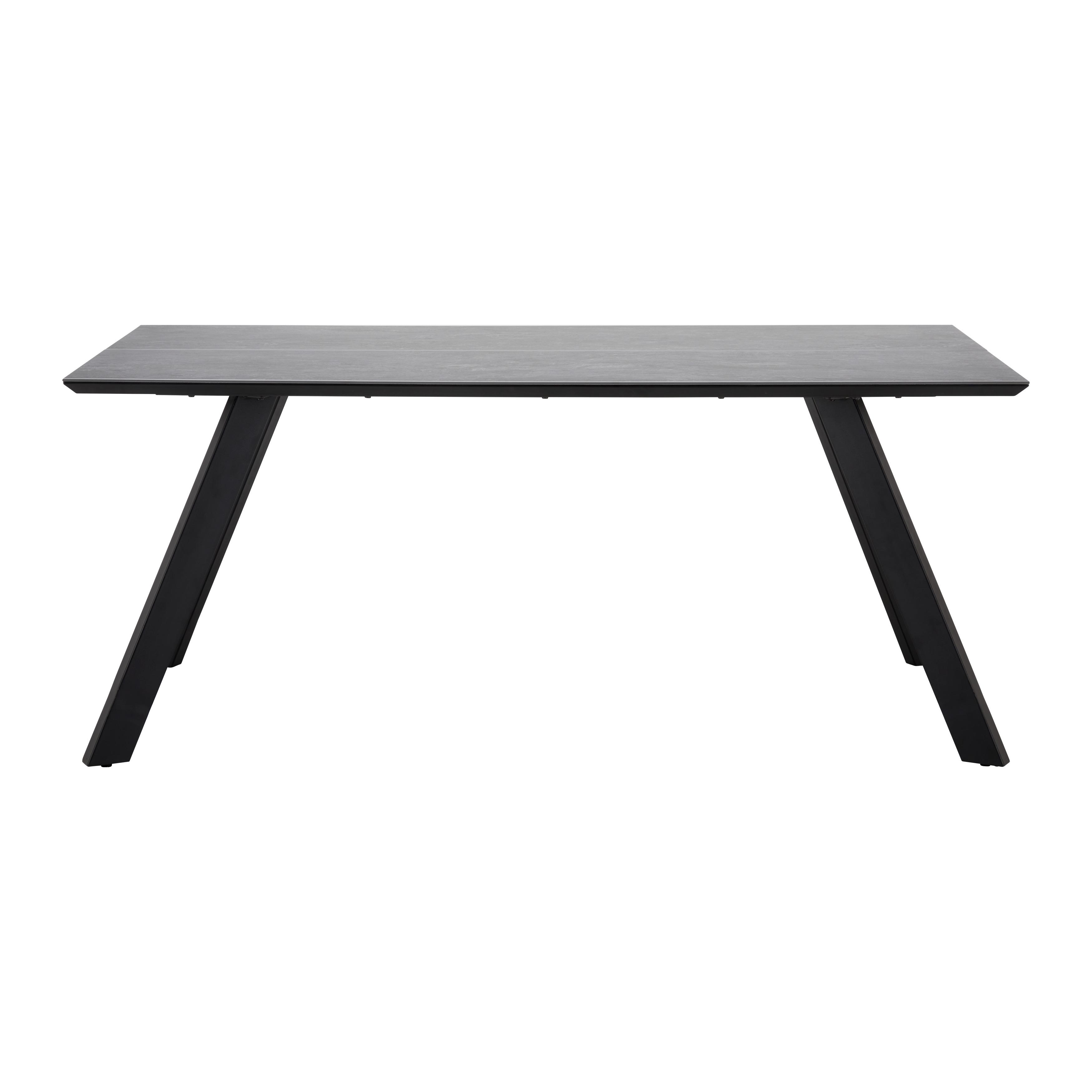 Jedálenský Stôl Litta 180x90 Cm - čierna/tmavosivá, Moderný, kov (180/90/76cm) - P & B