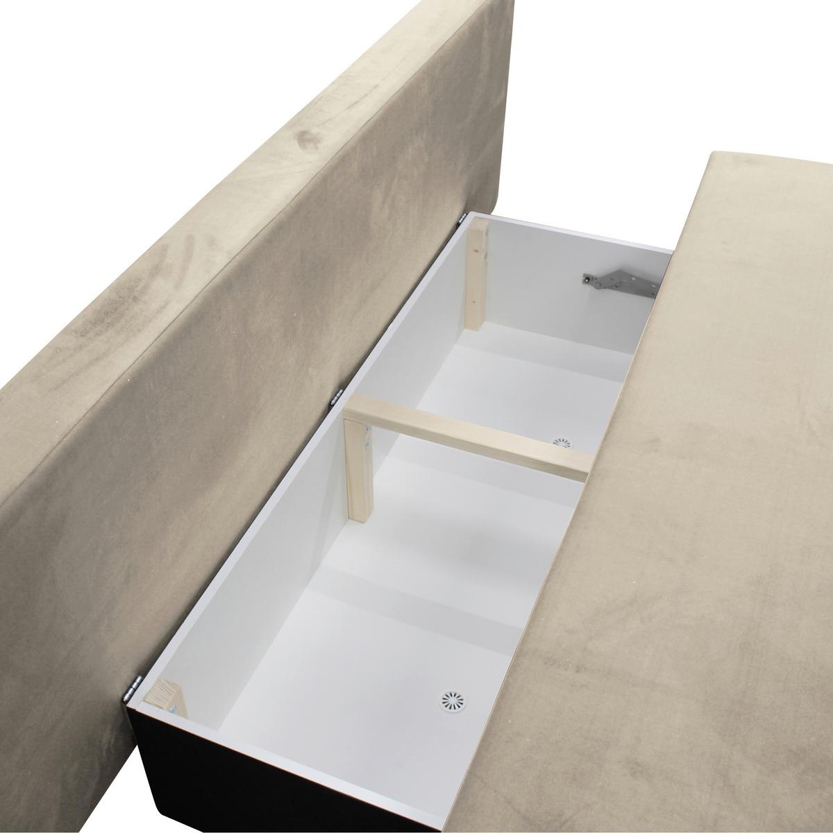 Schlafsofa Stella Creme B: 197 cm - Creme/Schwarz, Design, Textil (197/90/83cm) - MID.YOU