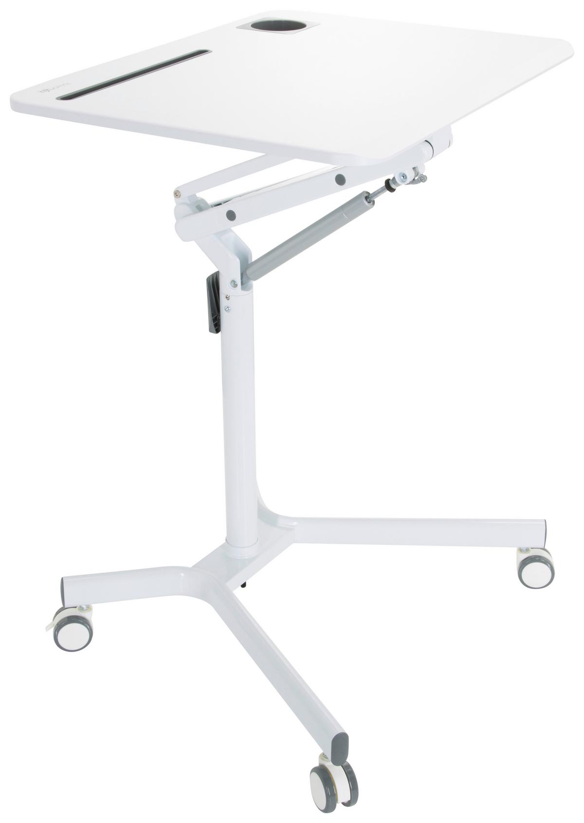 Stehschreibtisch Stand Vm-Su höhenverstellbar Weiß - Weiß, Basics, Holzwerkstoff/Kunststoff (77/73-105/57cm) - MID.YOU