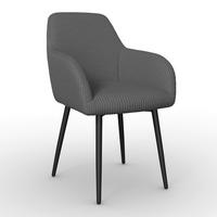 ŽIDLE S PODRUČKAMI ALANI ŠEDÁ - šedá/černá, Moderní, kov/textil (60/58/86cm) - Bessagi Home