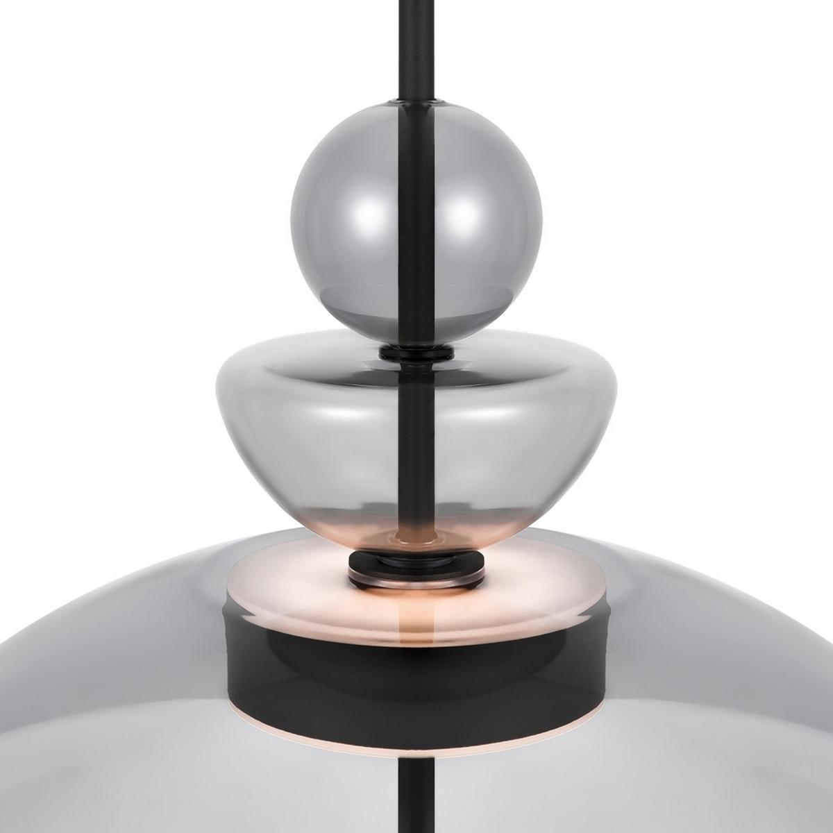 Pendelleuchte Bangkok - Schwarz/Grau, MODERN, Glas/Metall (40/68cm) - MAYTONI