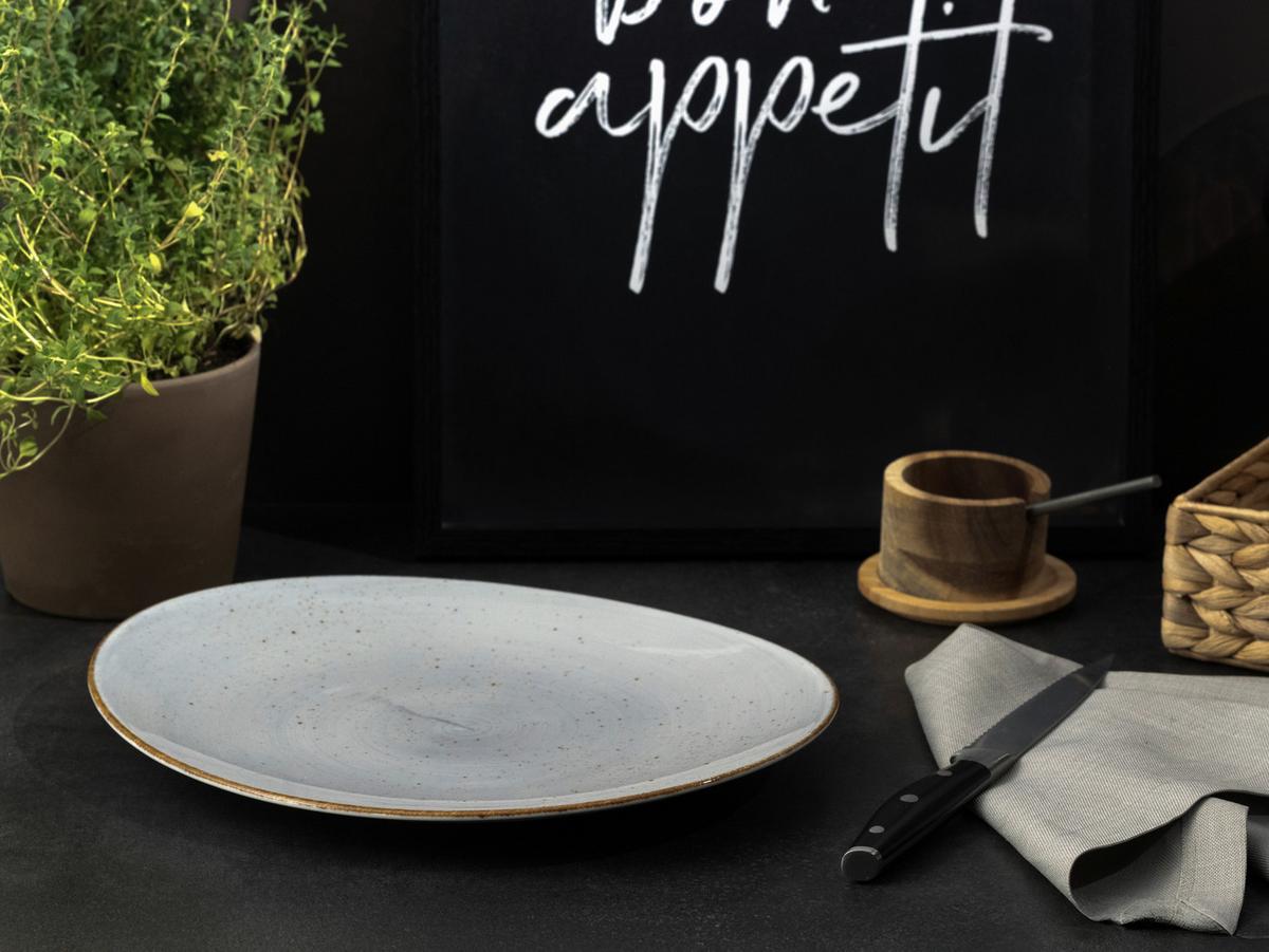 Steakteller Keramik, Hellgrau - Hellgrau, Basics, Keramik - Creatable