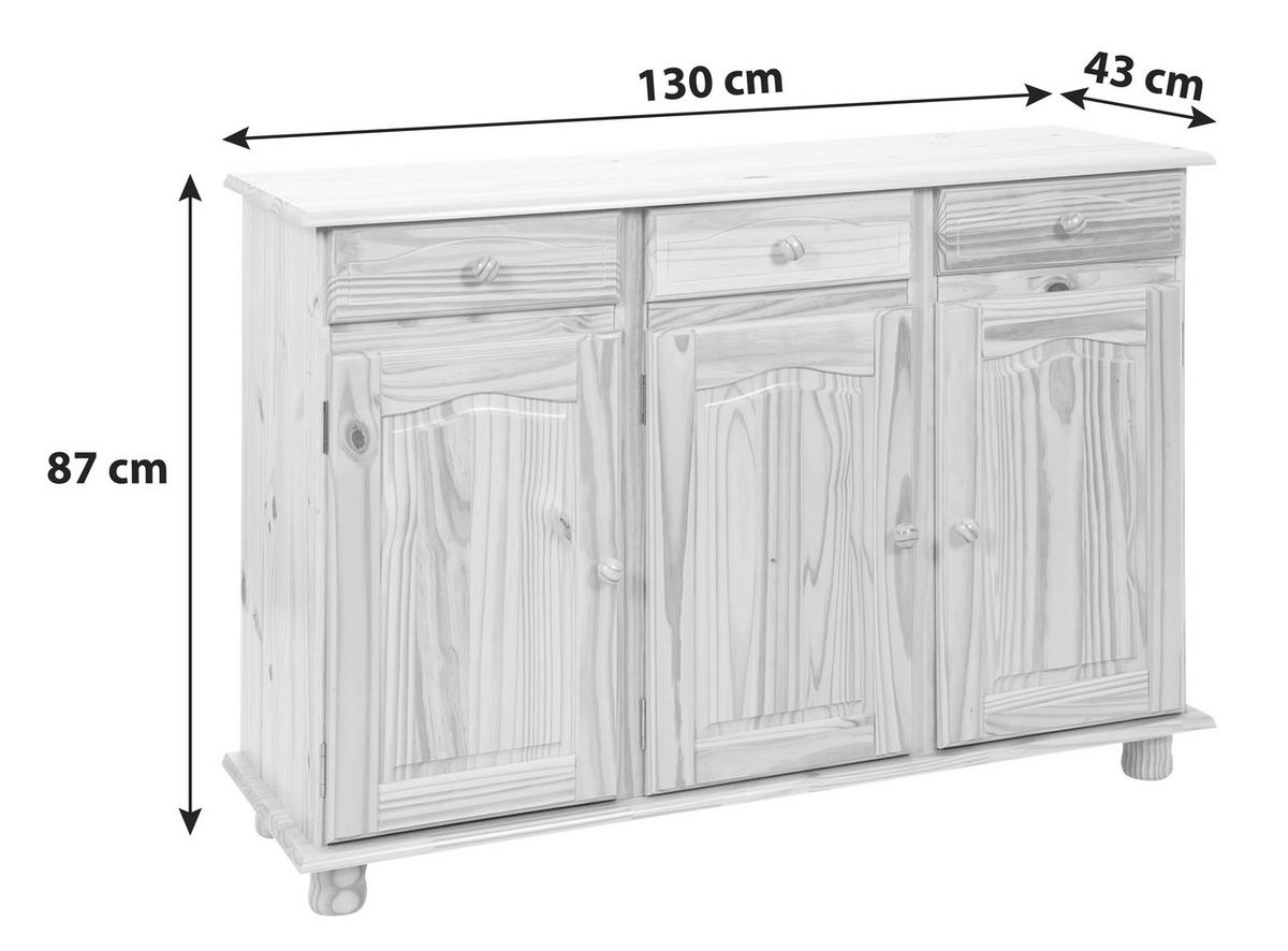 Komoda ABACO šírka 130cm - prírodná farba, Lifestyle, drevo (130/87/43cm) - Livetastic