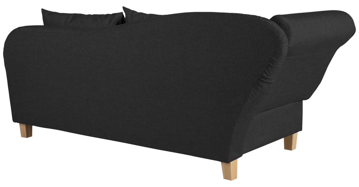 Recamiere Selma Schwarz Links Mit Bettkasten+schlaffunktion - Buchefarben/Schwarz, Design, Textil (190/88/82cm) - Max Winzer