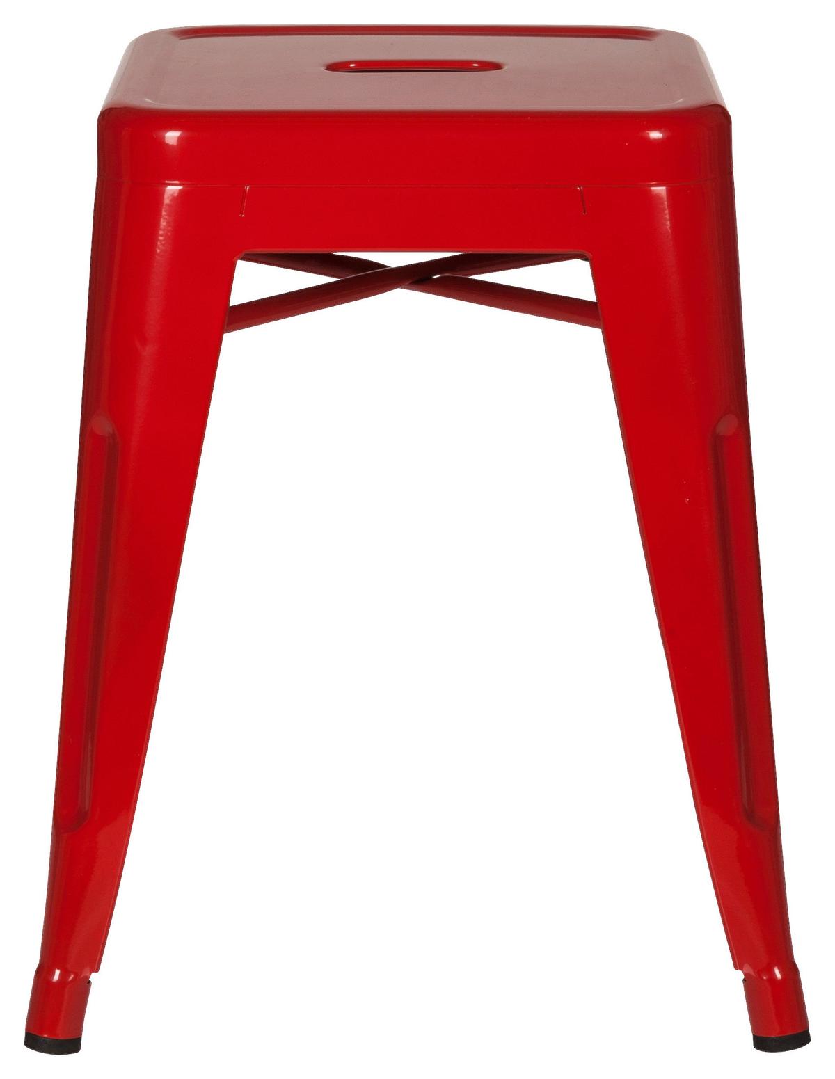 Hocker Vantaggio Stahl Rot H: 46 Cm Stapelbar - Rot, Basics, Metall (39/46/39cm) - MID.YOU