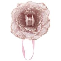 ŘASÍCÍ SPONA ROSE - růžová, Romantický / Rustikální, textil (11cm) - Modern Living