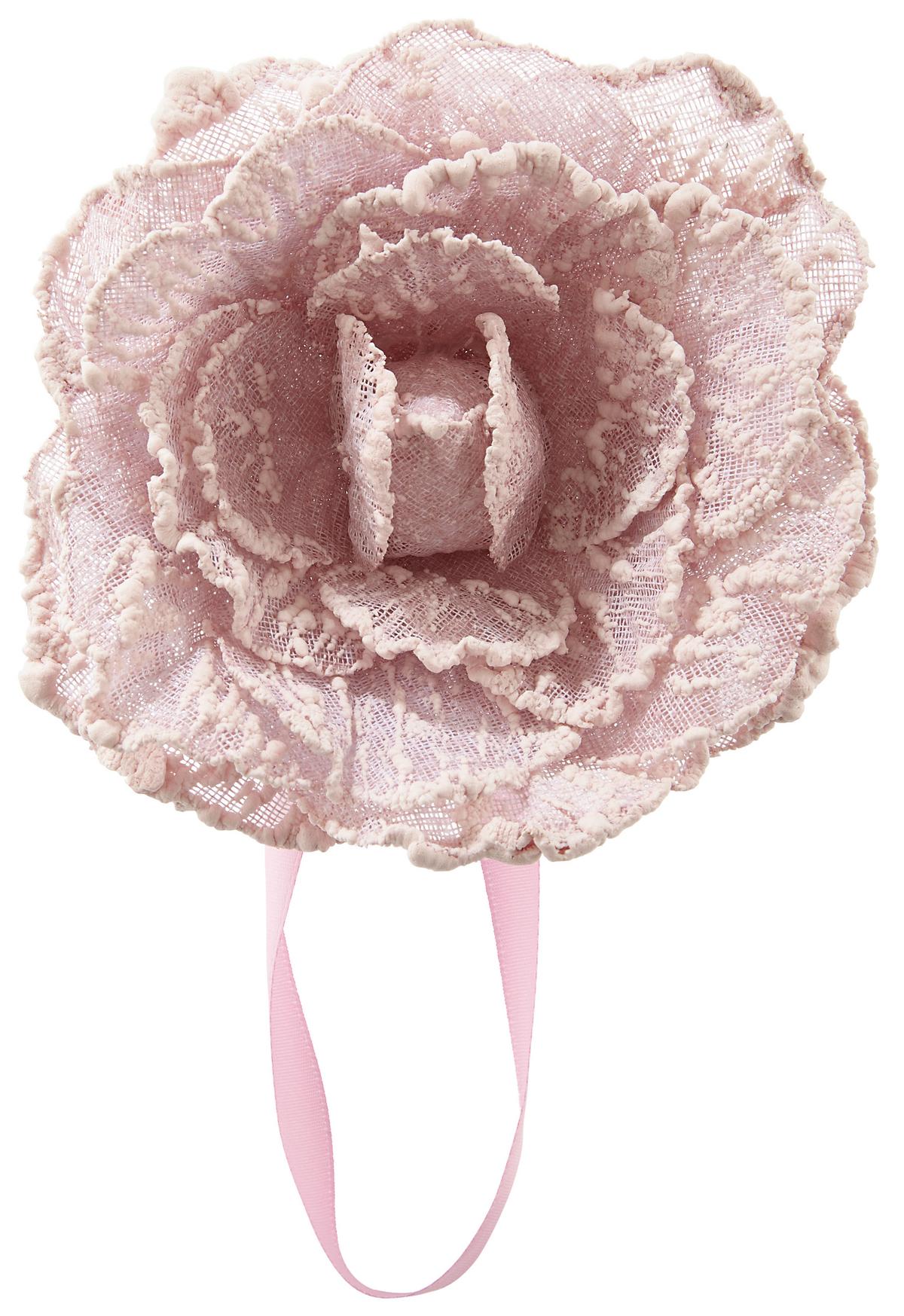 ŘASÍCÍ SPONA ROSE - růžová, Romantický / Rustikální, textil (11cm) - Modern Living