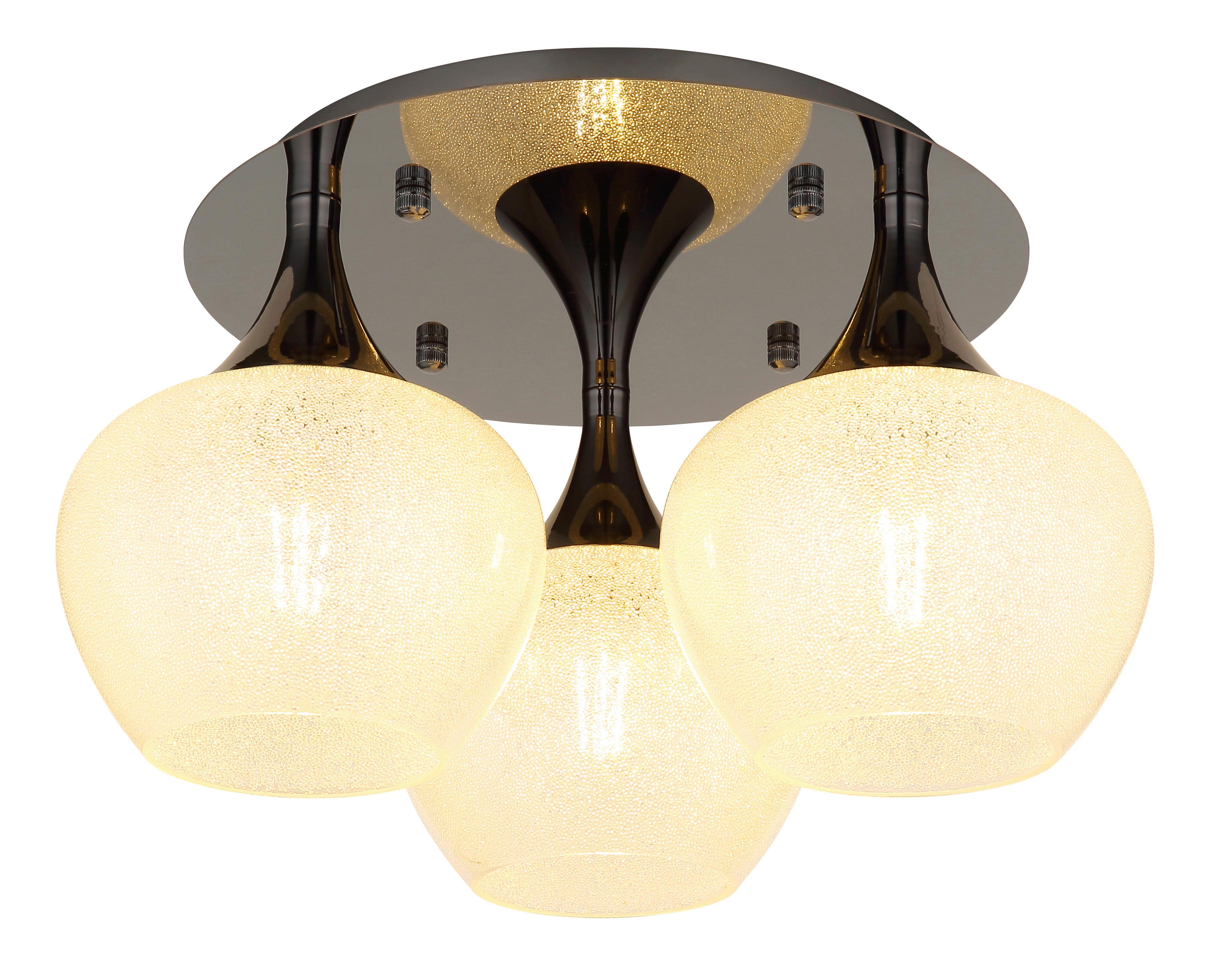 Deckenleuchte 15548-3dk - Klar/Schwarz, KONVENTIONELL, Glas/Metall (45/27,5cm) - Globo