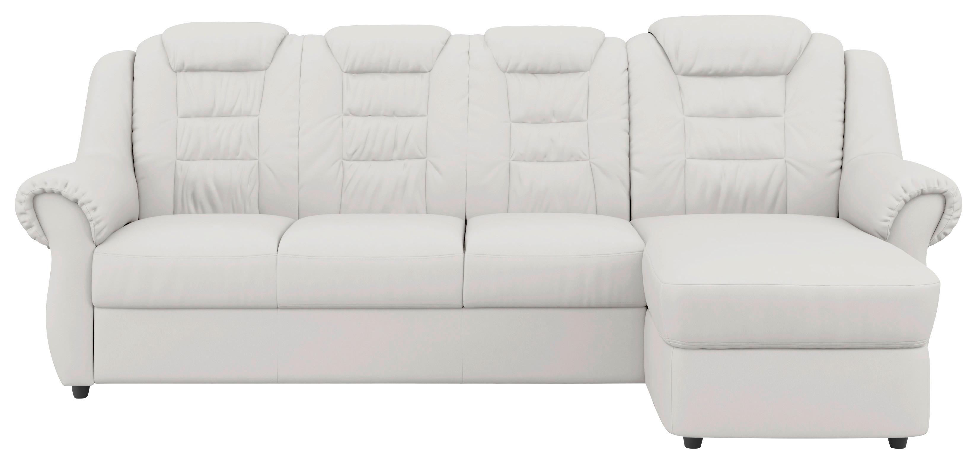 Ecksofa Boston Weiß Lederlook - Schwarz/Weiß, KONVENTIONELL, Textil (262/165cm) - Livetastic