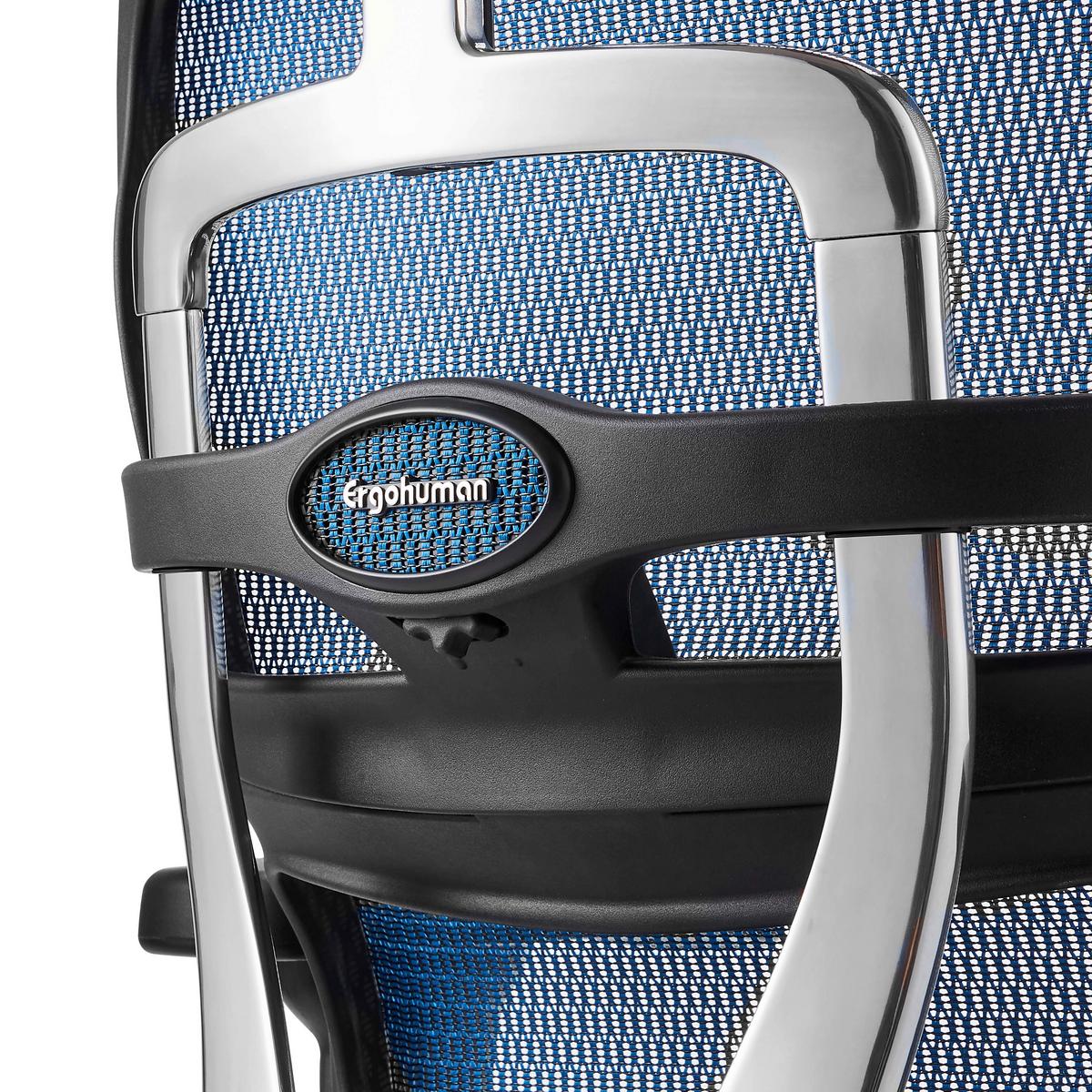 Drehstuhl Ergohuman Ultra Gen Blau B: 65cm - Blau/Silberfarben, MODERN, Kunststoff/Textil (65/132/60cm) - MID.YOU