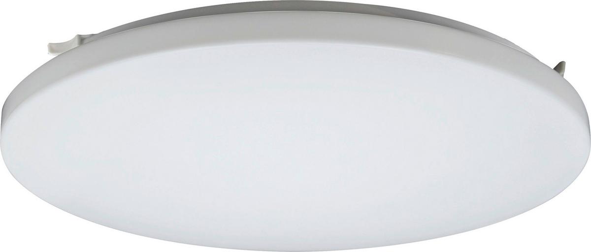 LED-Deckenleuchte Ø 33 cm, Rund, 1-Flammig - Weiß, Basics, Kunststoff/Metall (33/5,7cm)