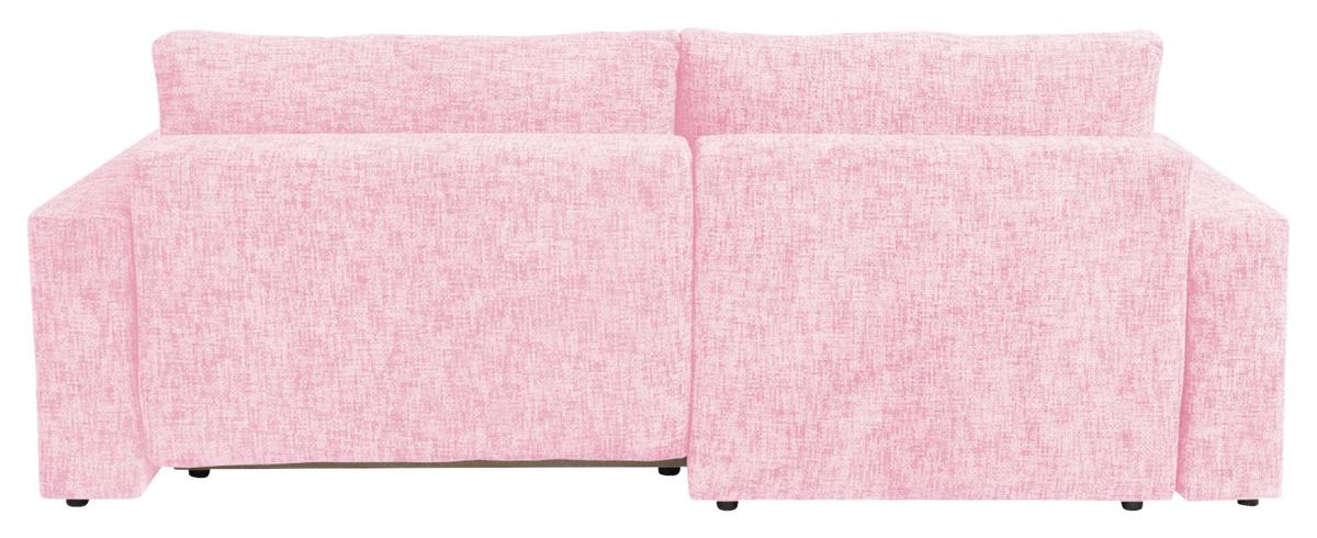 Ecksofa Dallas Struktur Rosa 258x173 Cm - Schwarz/Rosa, MODERN, Holz/Kunststoff (258/173cm)