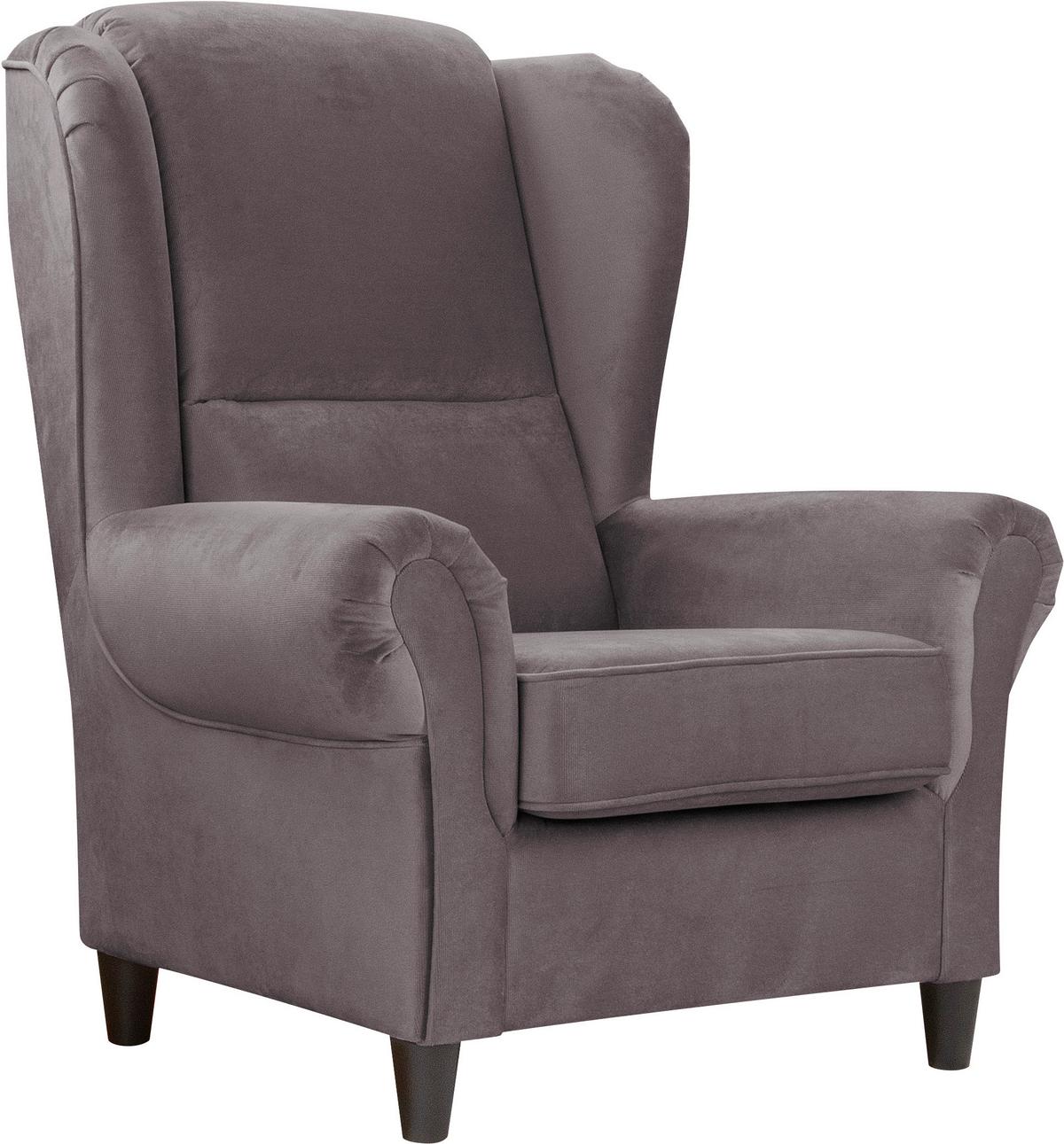 Ohrensessel Baron Dunkelgrau B: 94 cm - Dunkelgrau/Schwarz, Design, Textil (94/112/92cm) - MID.YOU