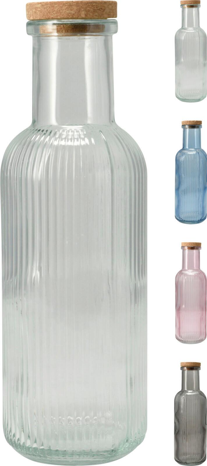 Džbánek LUNA - šedá/modrá, Basics, sklo (1l)