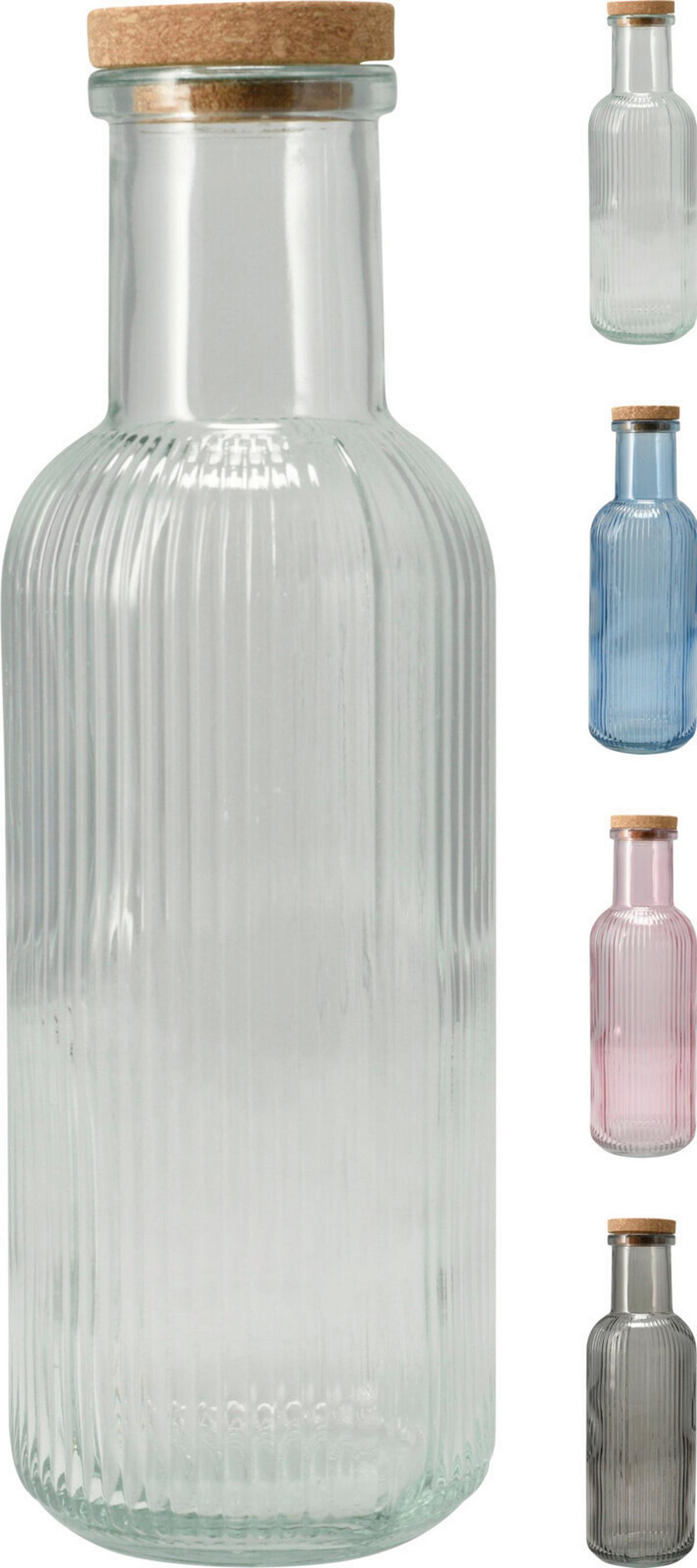 Džbánek LUNA - šedá/modrá, Basics, sklo (1l)