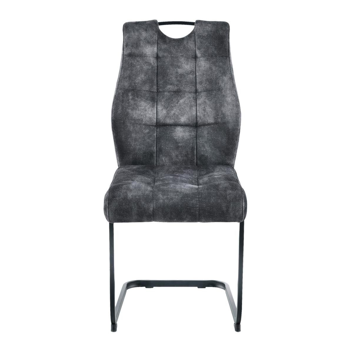 Stolička EMILIA antracitová - čierna/antracitová, Konventionell, kov/textil (43/95/61cm)