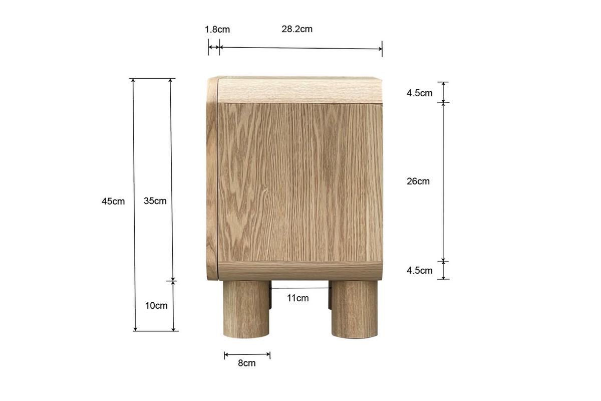 NOČNÝ STOLÍK ALVA -TREND- - prírodná farba, Modern, drevo/kompozitné drevo (40/45/30cm) - Premium Living