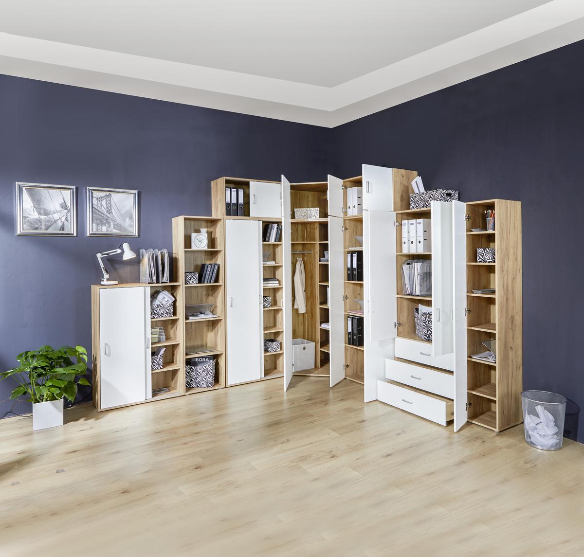 SKŘÍŇ NA ŠANONY TIO - bílá/barvy dubu, Konvenční, kompozitní dřevo (80/183/37,5cm)