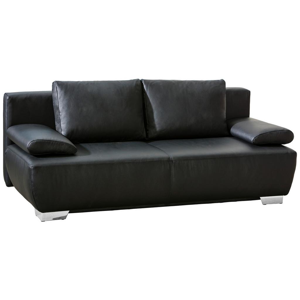 2-Sitzer-Sofa mit Schlaffunktion + mit Bettkasten Nikita Schwarz Leder