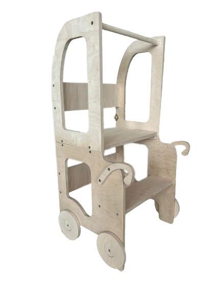 Hochstuhl Trolley Aus Holz Naturfarben - Naturfarben, Basics, Holz (38/90/40cm)