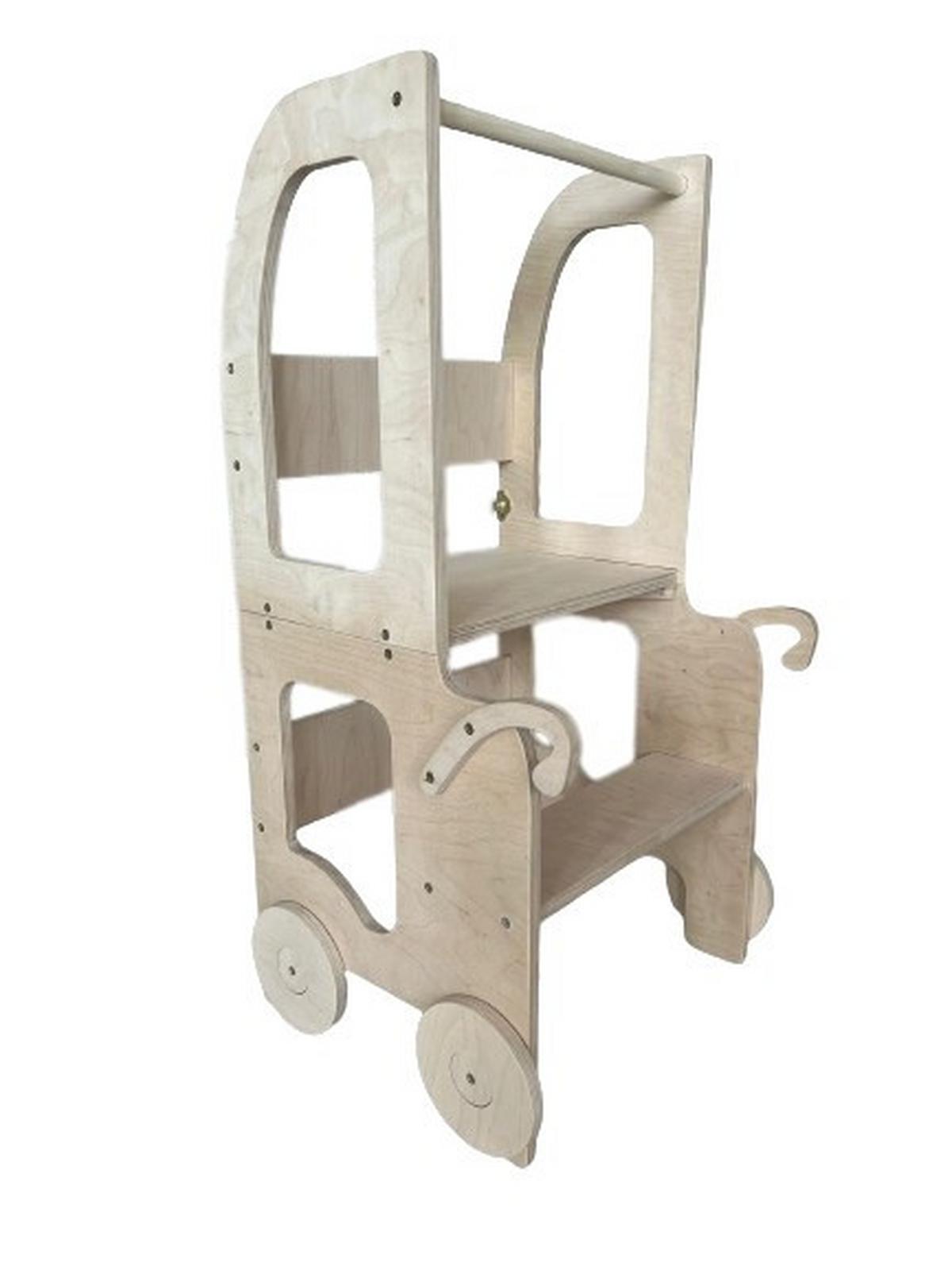 Hochstuhl Trolley Aus Holz Naturfarben - Naturfarben, Basics, Holz (38/90/40cm)