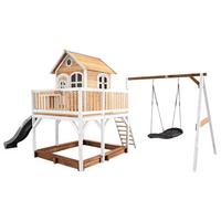 Spielturm A030.158.81 - Braun/Weiß, KONVENTIONELL, Holz (613/291/277cm) - Ambia Garden
