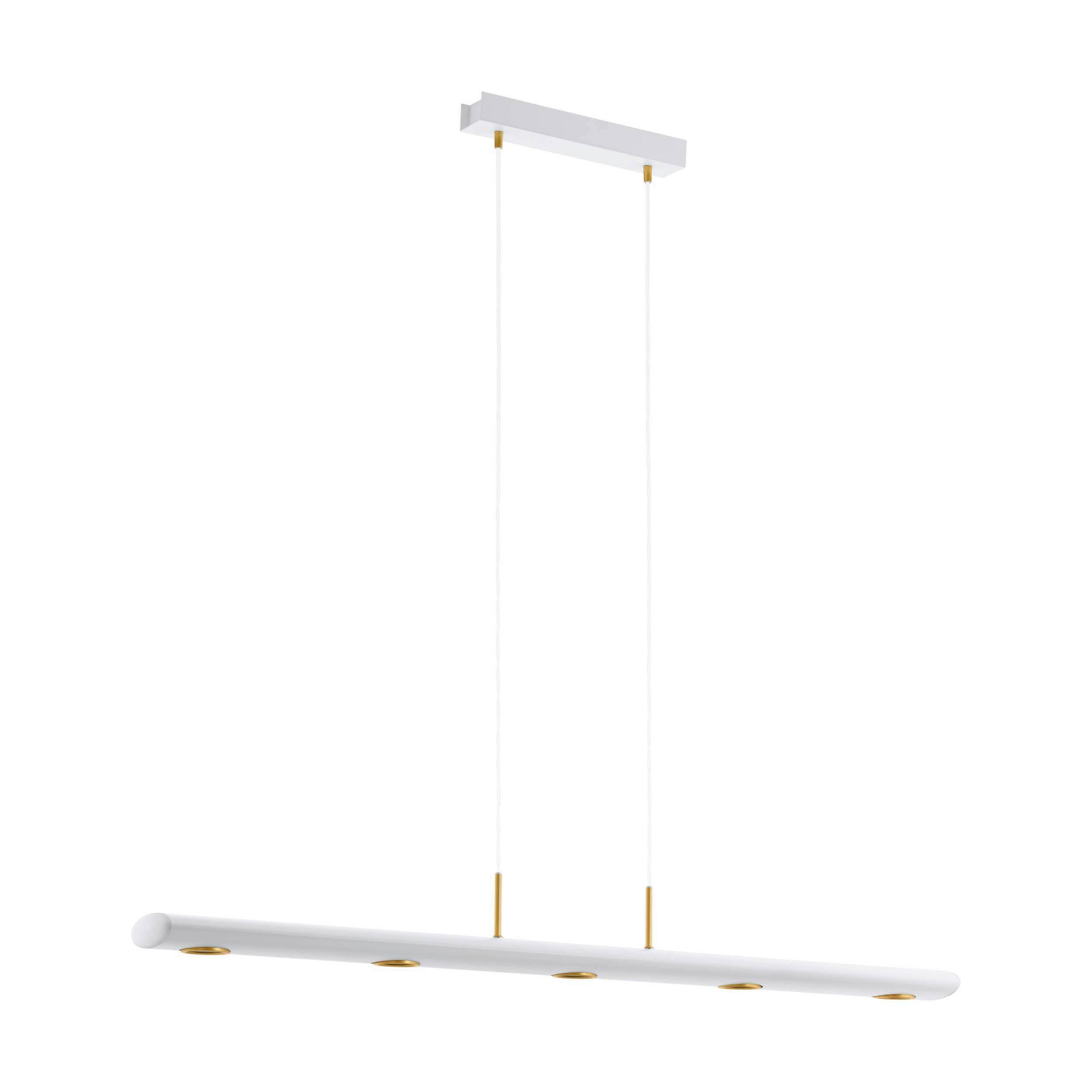 Hängeleuchte 39371_canelas - Goldfarben/Weiß, Design, Metall (116/13/110cm) - Eglo