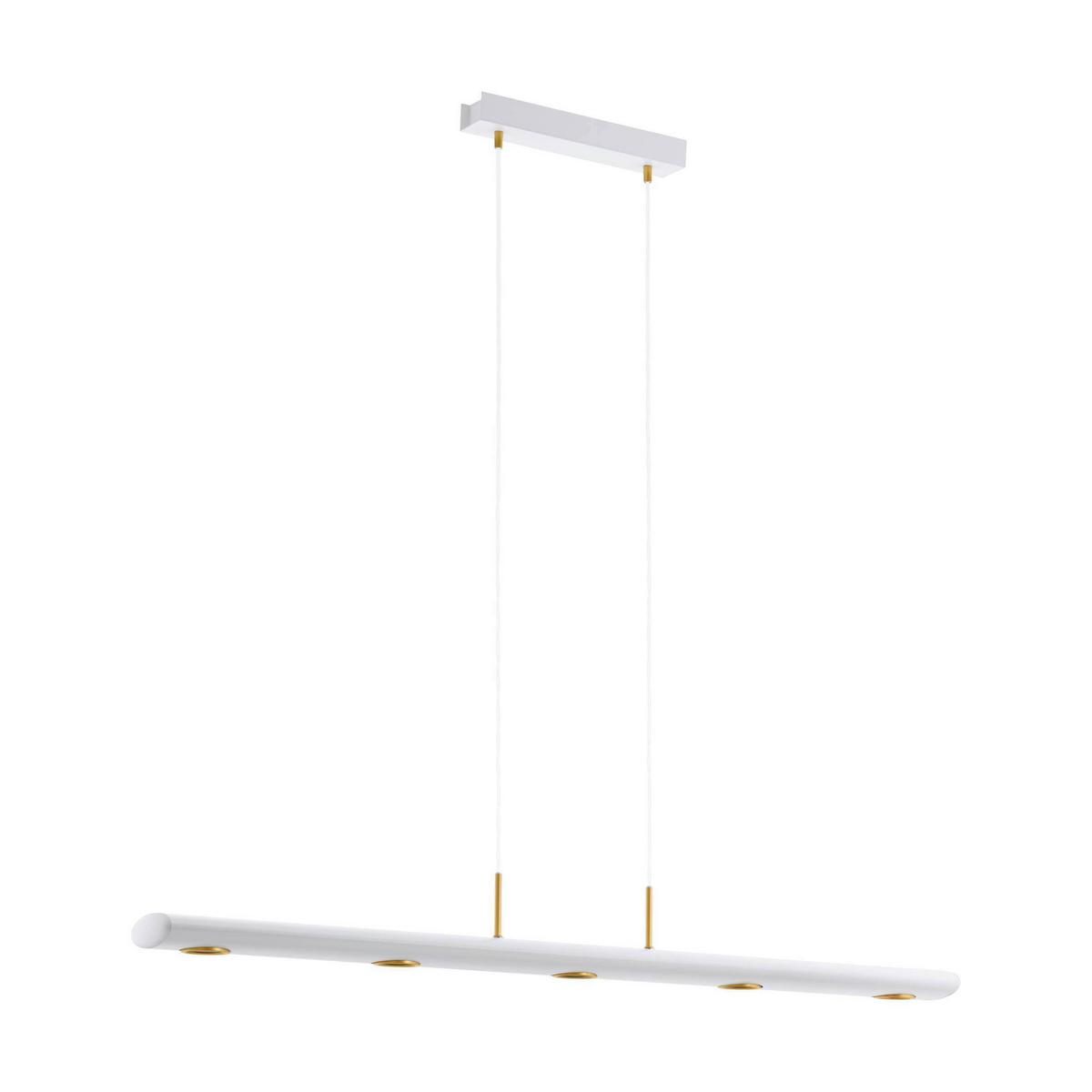 Hängeleuchte 39371_canelas - Goldfarben/Weiß, Design, Metall (116/13/110cm) - Eglo