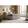 Boxspringbett Moon mit Topper 160x200 cm - Taupe/Eichefarben, MODERN, Holz/Holzwerkstoff (160/200cm) - MID.YOU