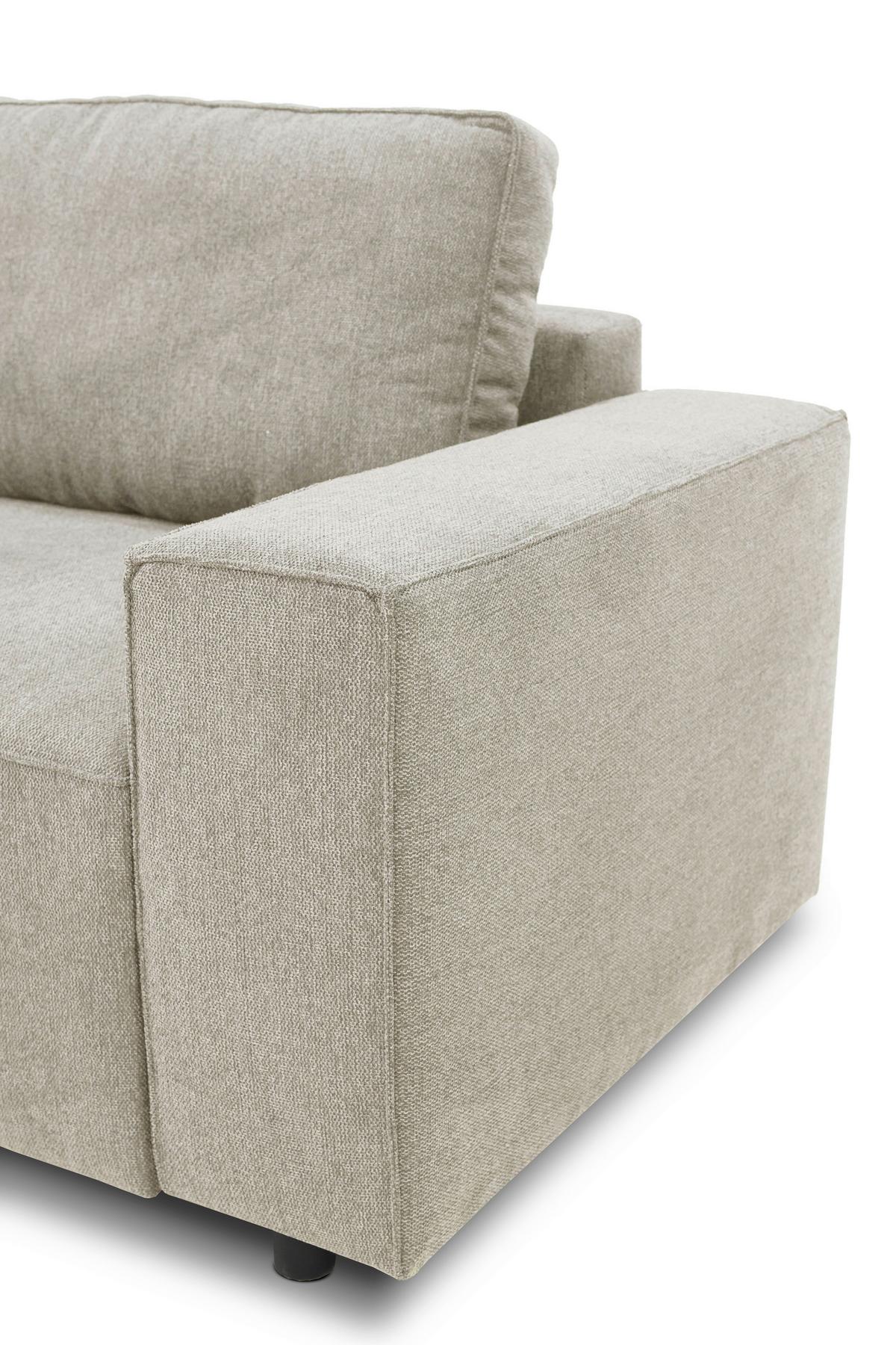 Schlafsofa Josh - Beige/Schwarz, Basics, Textil (239/85/86cm) - MID.YOU