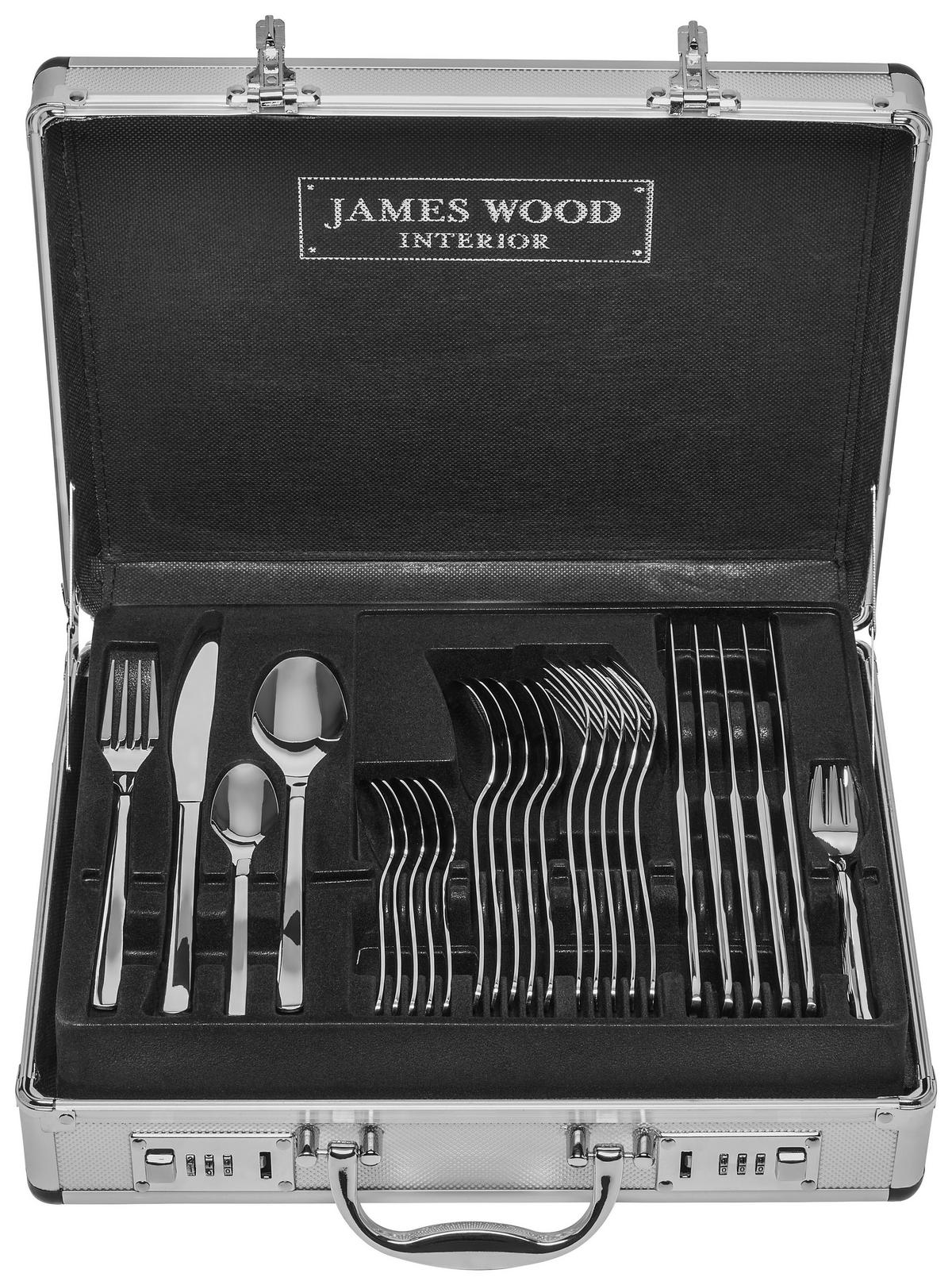 Besteckset 60-Teilig Barbara für 12 Personen - Edelstahlfarben, ROMANTIK / LANDHAUS, Metall - James Wood