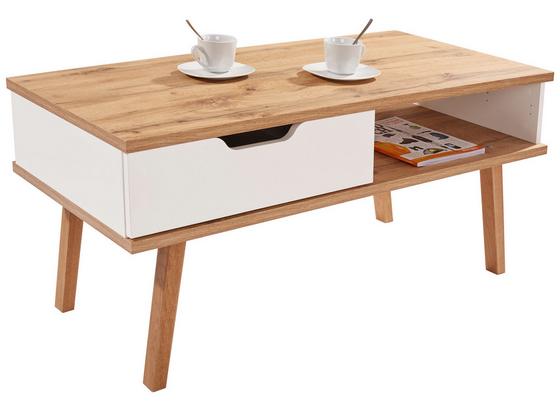 Konferenční Stolek Turin - bílá/barvy dubu, Moderní, dřevo/kompozitní dřevo (110/50/50cm) Konferenční Stolek Turin - bílá/barvy dubu, Moderní, dřevo/kompozitní dřevo (110/50/50cm)
