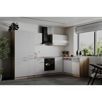 Eckküche Merle Weiß/Eichefarben B: 310cm - Eichefarben/Weiß, Basics, Holzwerkstoff (310/172cm) - Respekta