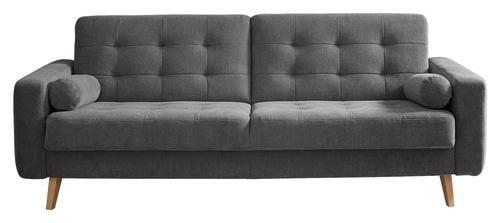 Schlafsofa Mit Bettkasten Und Kissen Fjord, Webstoff - Schlammfarben/Eichefarben, MODERN, Holzwerkstoff/Textil (222/86/90cm) - MID.YOU