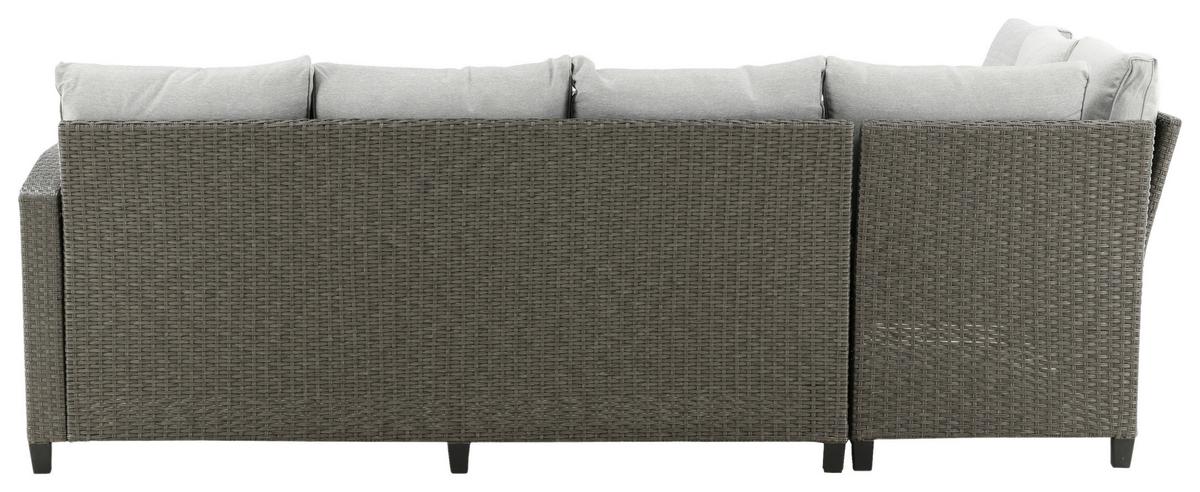 Loungegarnitur 3-Tlg Brentwood aus Kunststoff mit Kissen - Grau, KONVENTIONELL, Kunststoff - Gardenson