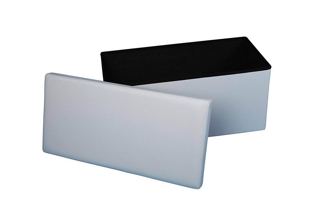 Sitztruhe Seatbox Weiß L: 76 Cm Lederlook, Mit Stauraum - Weiß, Basics, Kunststoff (76/38/38cm) - Echtwerk