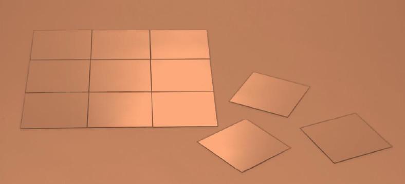 Spiegelfliesenset 12 -Teilig. Quattro Bronze 15x15 cm