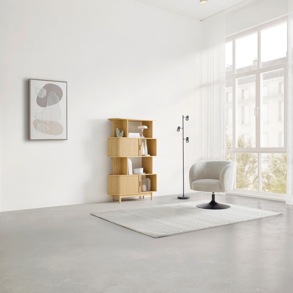 REGÁL SKANDY -EXKLUSIV- - prírodná farba, Modern, drevo/kompozitné drevo (100/156/35cm) - Mömax