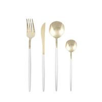 Sada příborů 16-dilná - bílá/barvy zlata, Romantický / Rustikální, kov - Mömax