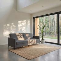 Schlafsofa Palermo Grau, mit Schlaffunktion - Schwarz/Grau, Basics, Textil (207/86/86cm) - Livetastic