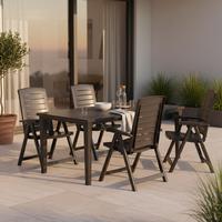 Gartentischgruppe Aruba+futura Set 5tlg.gra - Grau, MODERN, Kunststoff (95/95/165cm) - Gardenson