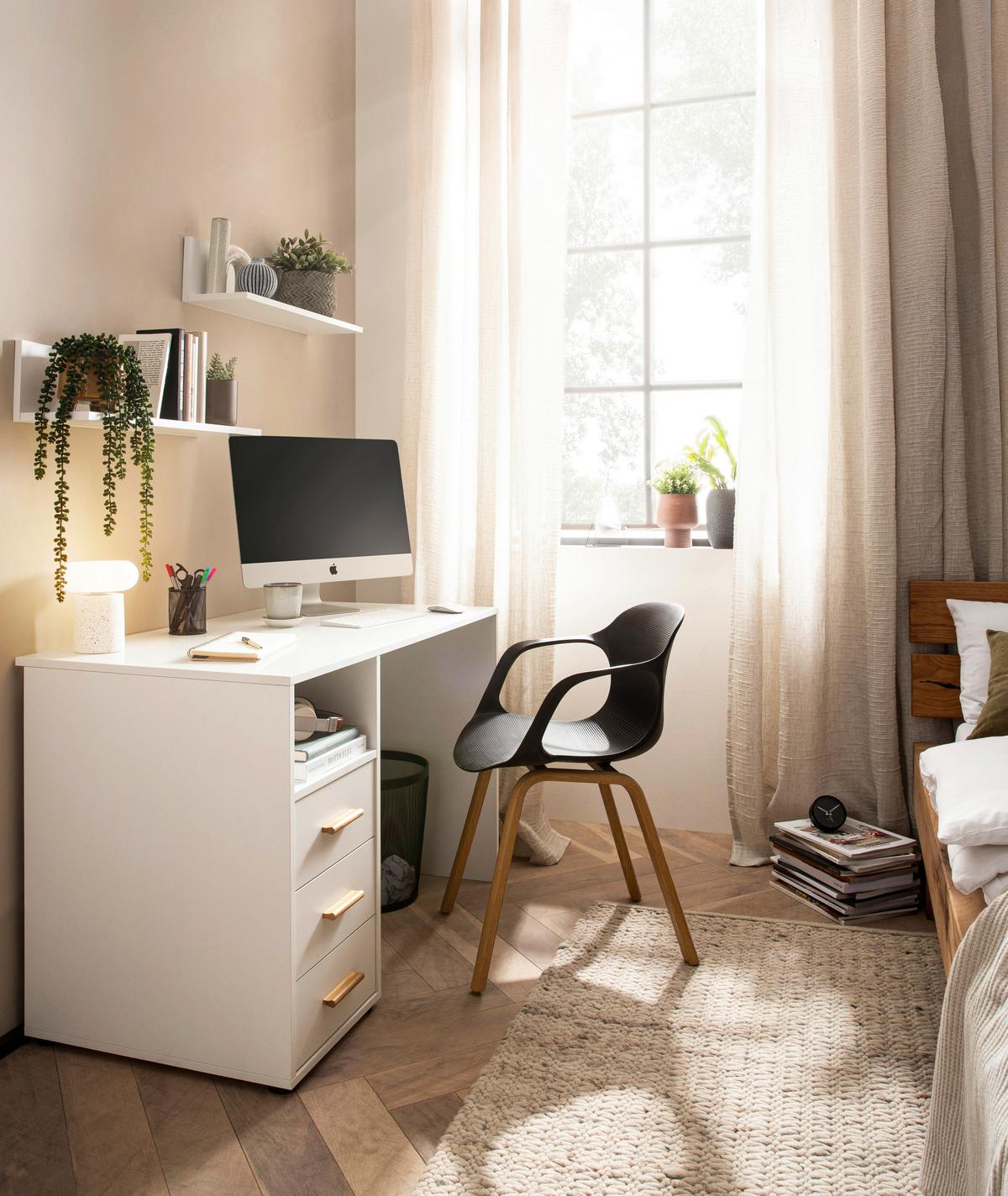 Schreibtisch Torge Weiß L: 109cm - Weiß, MODERN, Holzwerkstoff (109/58/74cm) - Livetastic