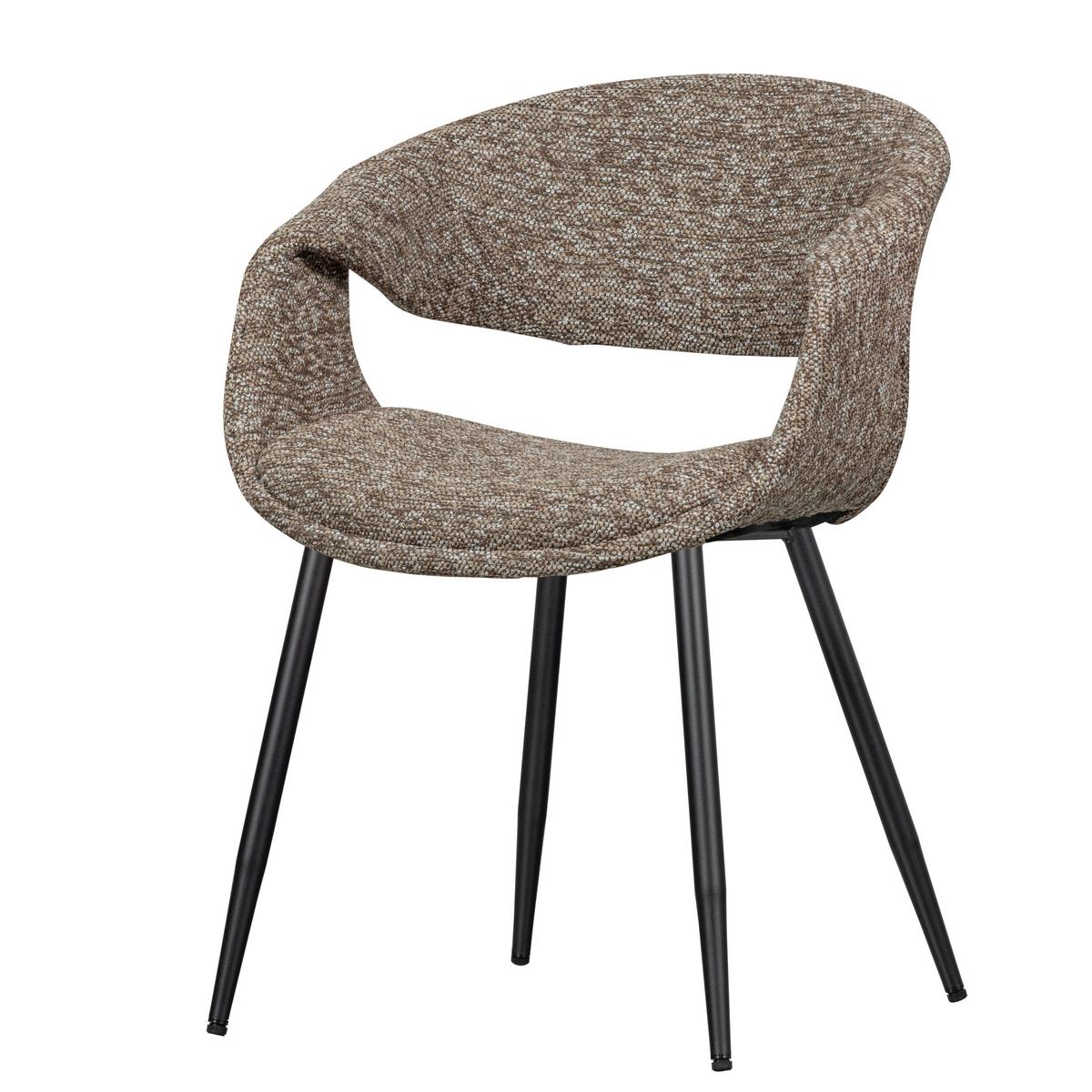 Armlehnstuhl-Set Yossi Braun/Schwarz B: 57cm - Schwarz/Braun, MODERN, Textil/Metall (57/78/57cm) - Livetastic