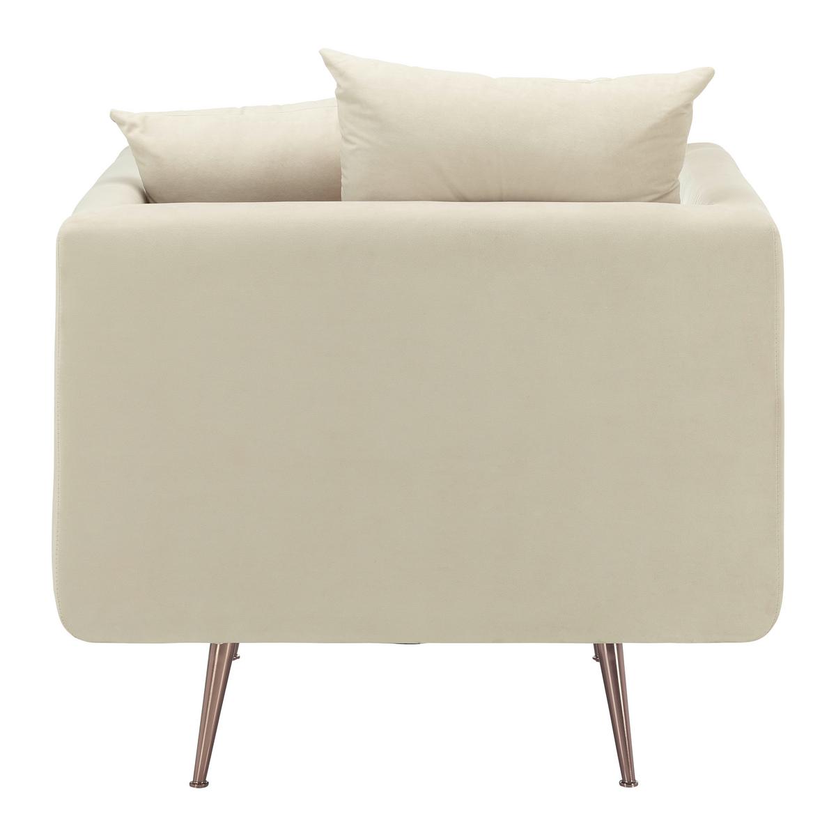 Relaxačné kreslo LUIS, béžový zamat - béžová/ružové zlato, Modern, kov/drevo (90/87/87cm) - Bessagi Home