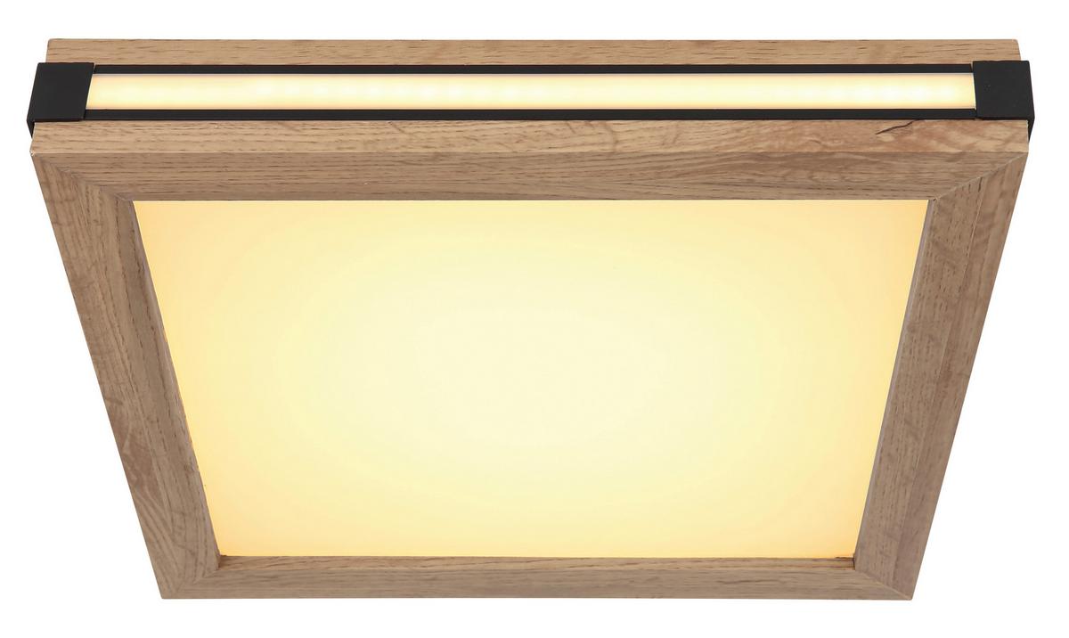 Led Mennyezeti Lámpa 41589d1 - sötétbarna/fekete, Natur, műanyag/faalapú anyag (30/30/7,5cm) - Globo